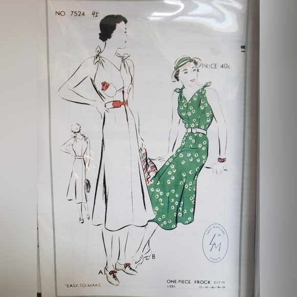 Vintage 1930's Dress Patterns, Uncut - Picture 5 of 10